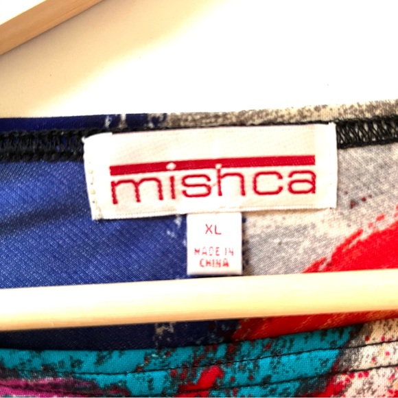 MISCHA Women’s Asymmetrical Blouse Black Multi Colored - Picture 6 of 10